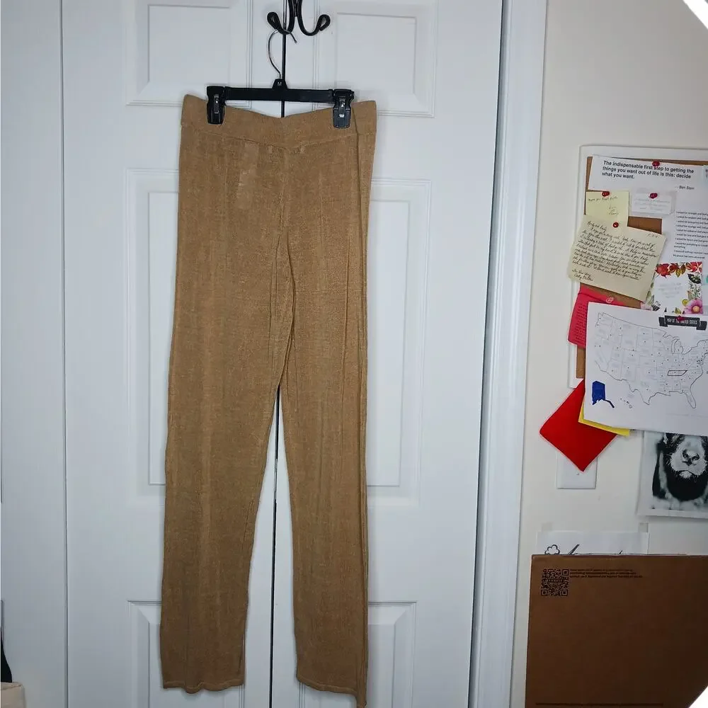 Zara Linen Semi-Sheer Knit Pants Size Medium